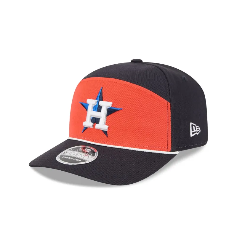 Houston Astros Split Panel 9SEVENTY Stretch-Snap Hat sold by New Era