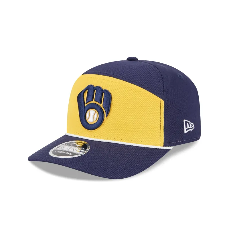 Milwaukee Brewers Split Panel 9SEVENTY Stretch-Snap Hat sold by New Era
