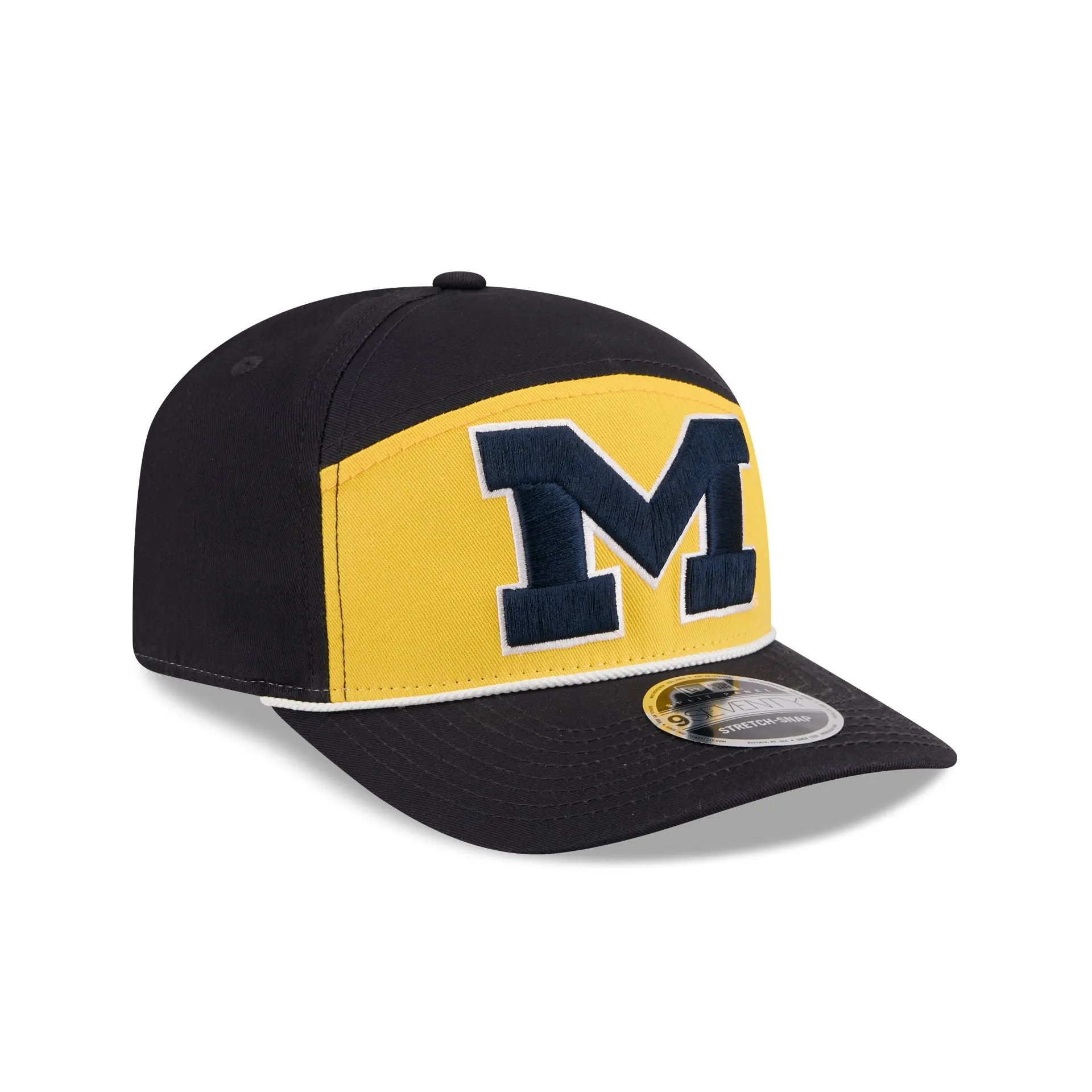 Michigan Wolverines Split Panel 9SEVENTY Stretch-Snap Hat sold by New Era product image thumbnail 3