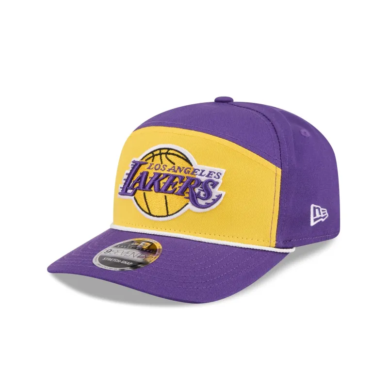 Los Angeles Lakers Split Panel 9SEVENTY Stretch-Snap Hat sold by New Era