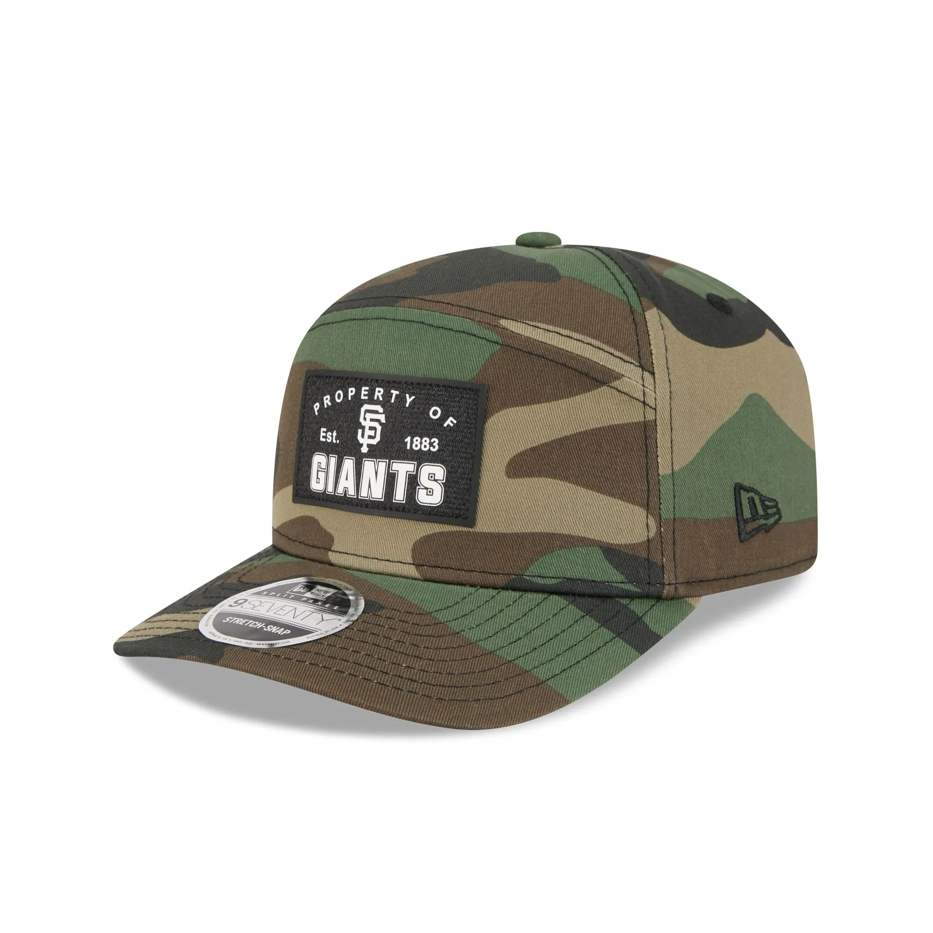 San Francisco Giants Property of Patch Camo Split Panel 9SEVENTY Stretch-Snap Hat sold by New Era