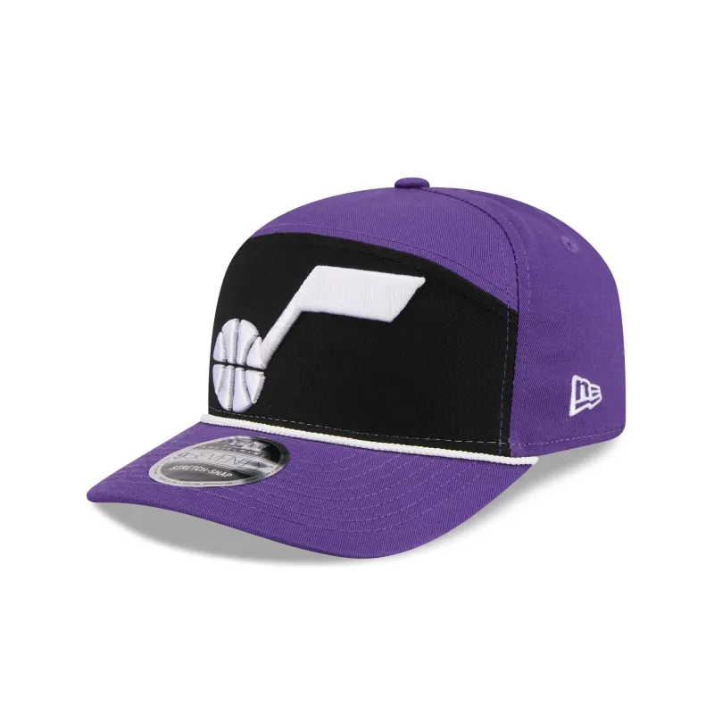 Utah Jazz Split Panel 9SEVENTY Stretch-Snap Hat made by New Era