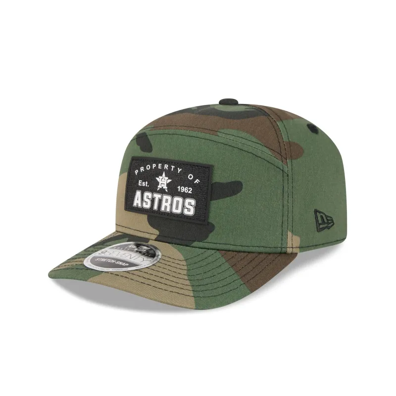 Houston Astros Property of Patch Camo Split Panel 9SEVENTY Stretch-Snap Hat sold by New Era