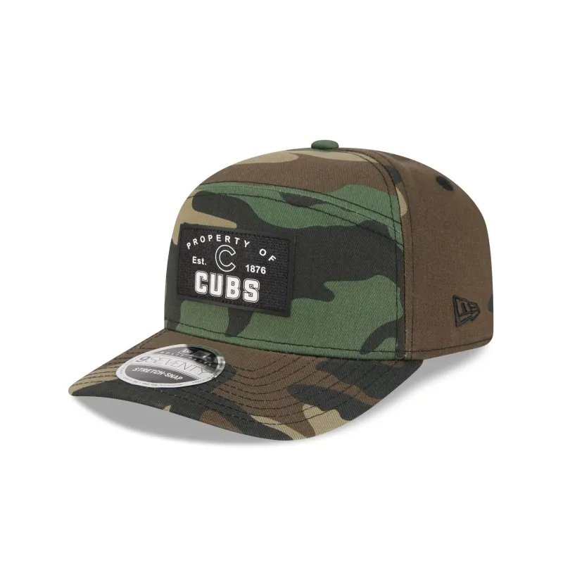 Chicago Cubs Property of Patch Camo Split Panel 9SEVENTY Stretch-Snap Hat sold by New Era
