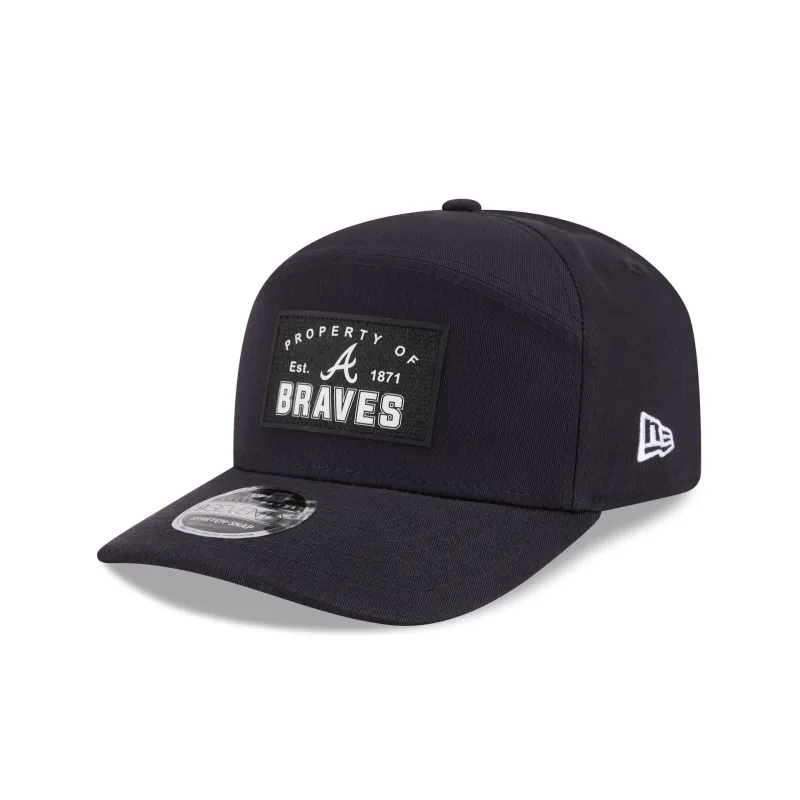 Atlanta Braves Property of Patch Split Panel 9SEVENTY Stretch-Snap Hat sold by New Era