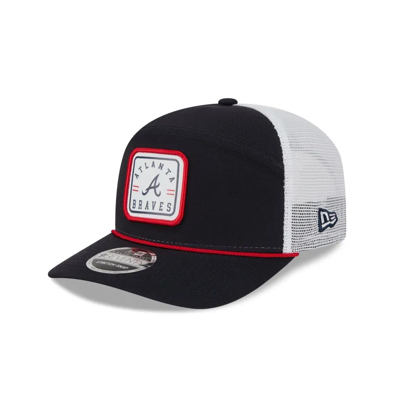 Atlanta Braves Square Patch Split Panel 9SEVENTY Trucker Hat sold by New Era