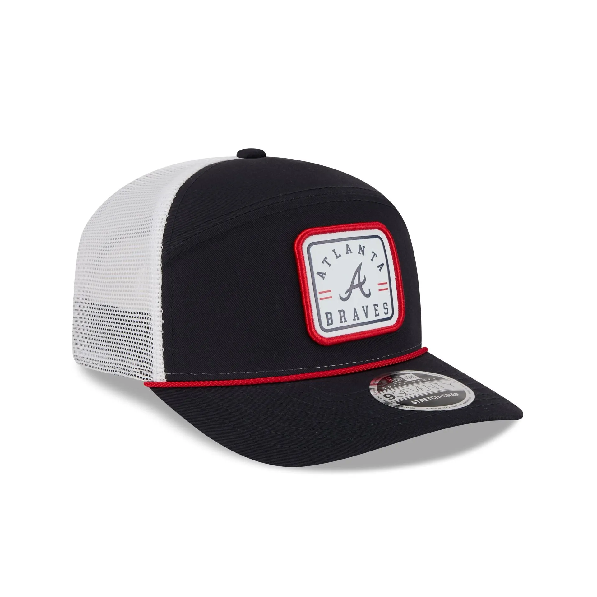Atlanta Braves Square Patch Split Panel 9SEVENTY Trucker Hat sold by New Era product image thumbnail 3