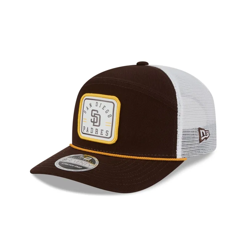 San Diego Padres Square Patch Split Panel 9SEVENTY Trucker Hat made by New Era