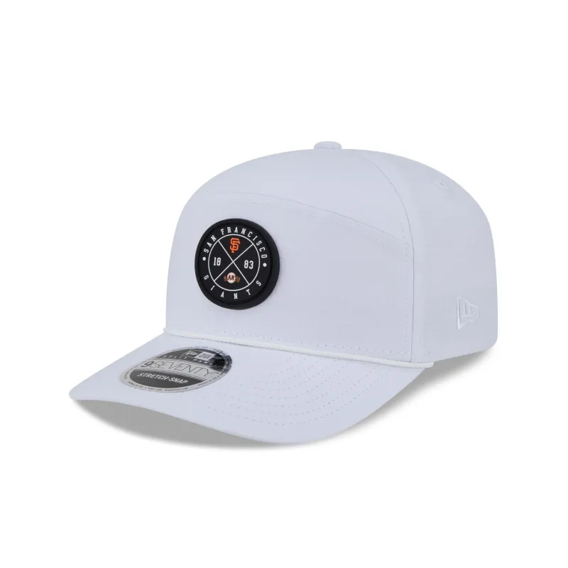 San Francisco Giants Circle Logo White Split Panel 9SEVENTY Stretch-Snap Hat sold by New Era