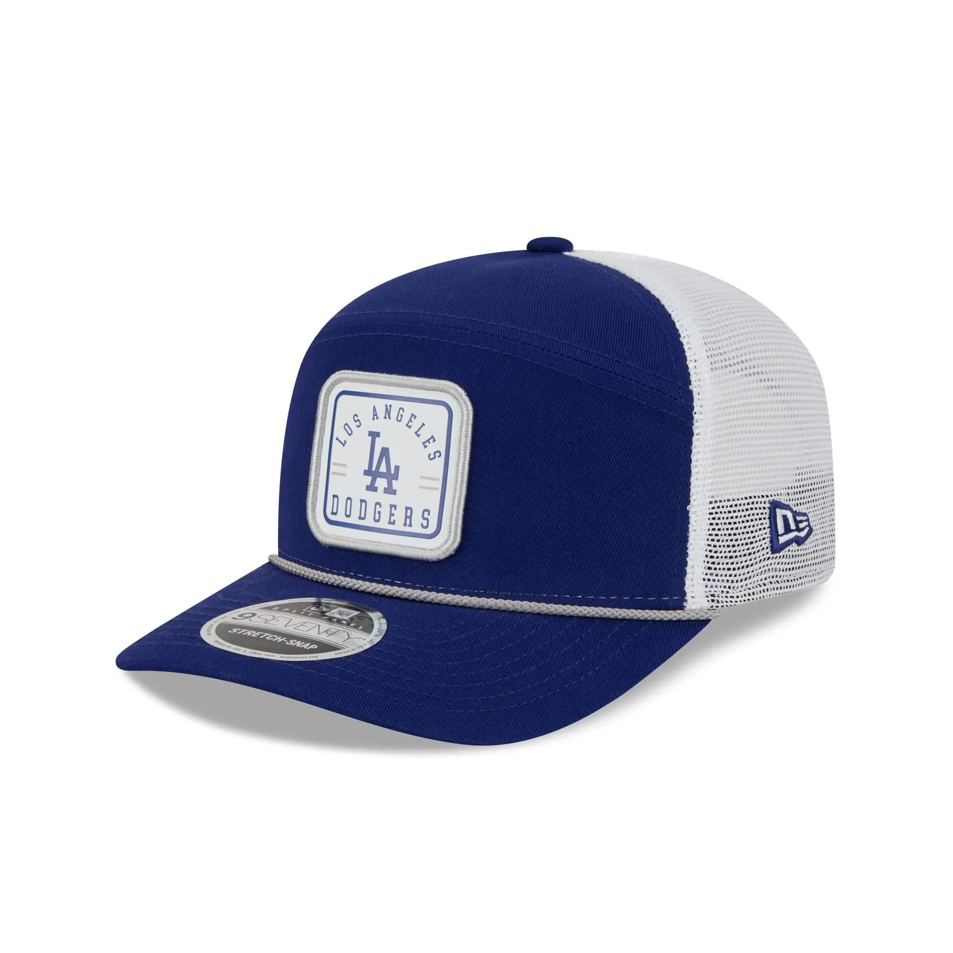 Los Angeles Dodgers Square Patch Split Panel 9SEVENTY Trucker Hat sold by New Era