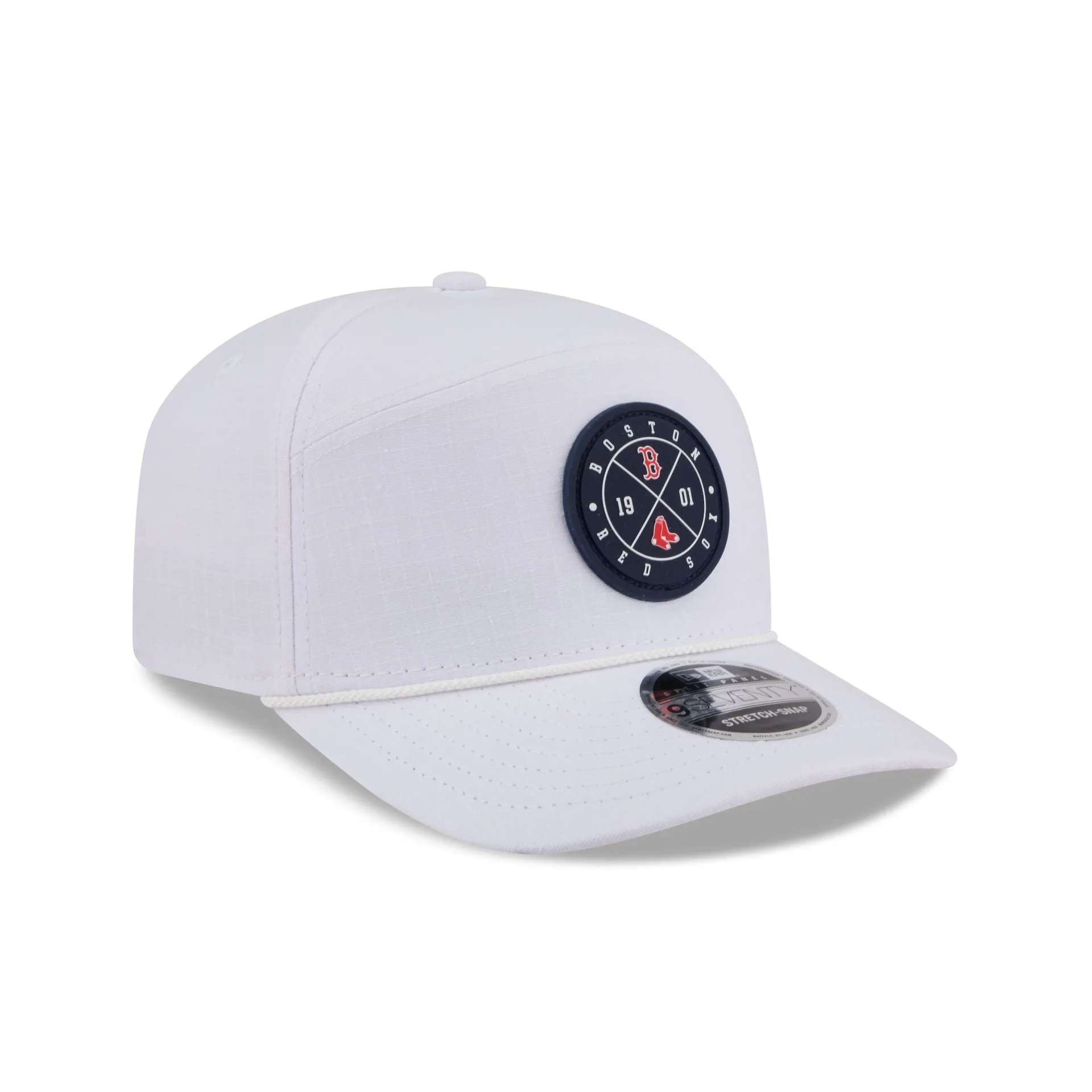 Boston Red Sox Circle Logo White Split Panel 9SEVENTY Stretch-Snap Hat sold by New Era product image thumbnail 3