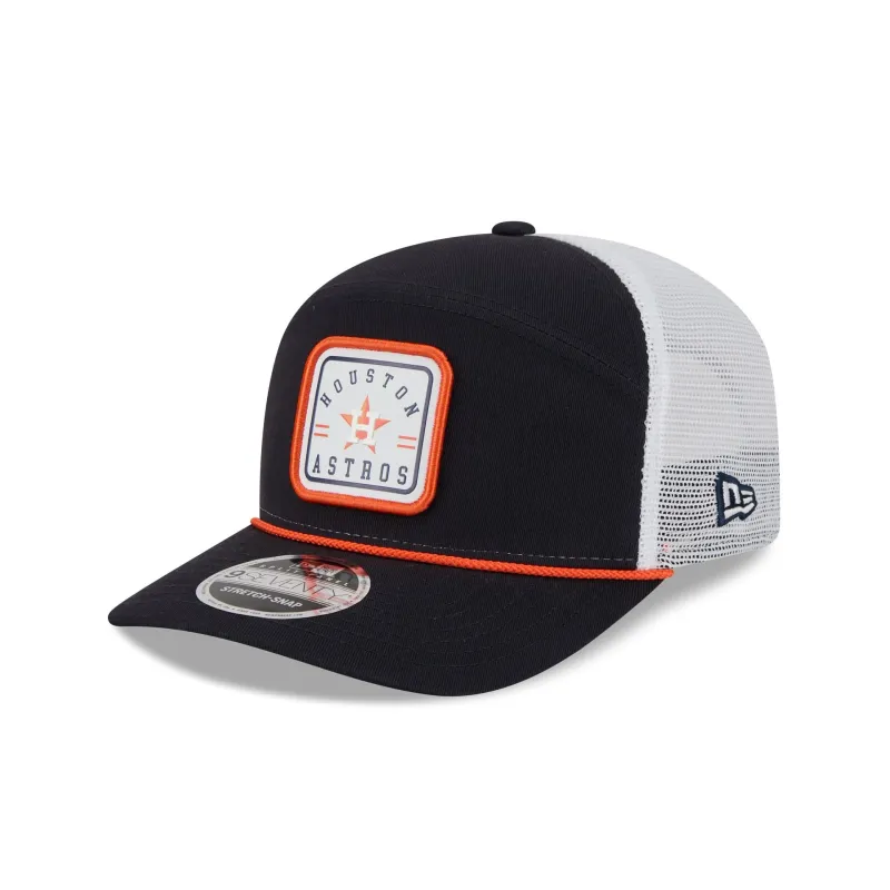 Houston Astros Square Patch Split Panel 9SEVENTY Trucker Hat sold by New Era