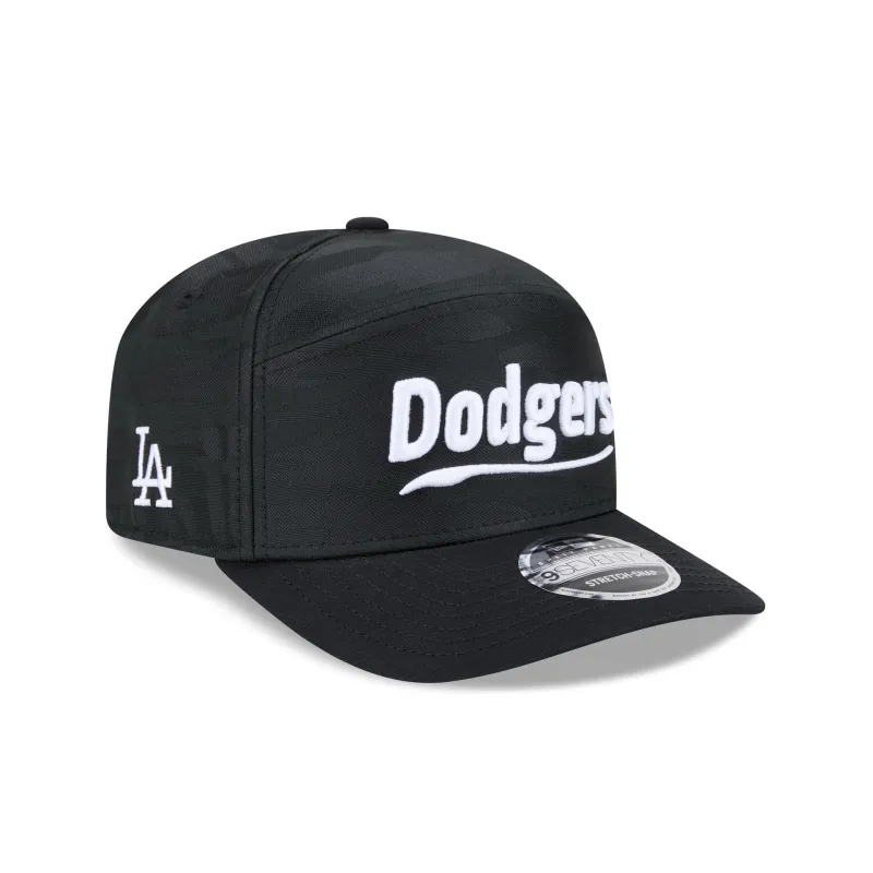 Los Angeles Dodgers Black Camo Split Panel 9SEVENTY Stretch-Snap Hat sold by New Era