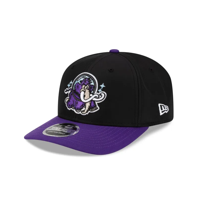 Erie Moon Mammoths Black 9SEVENTY Stretch-Snap Hat sold by New Era