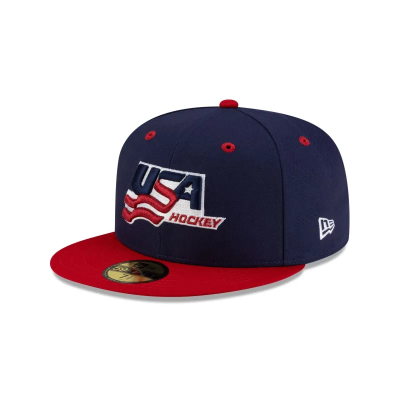 USA Hockey Light Navy 59FIFTY Fitted Hat sold by New Era