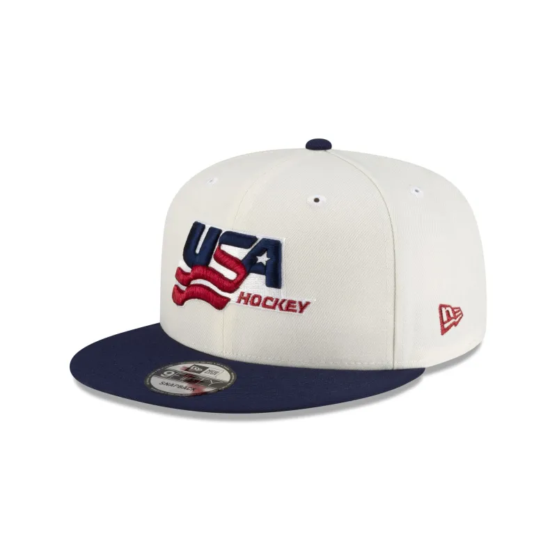 USA Hockey Chrome White 9FIFTY Snapback Hat sold by New Era