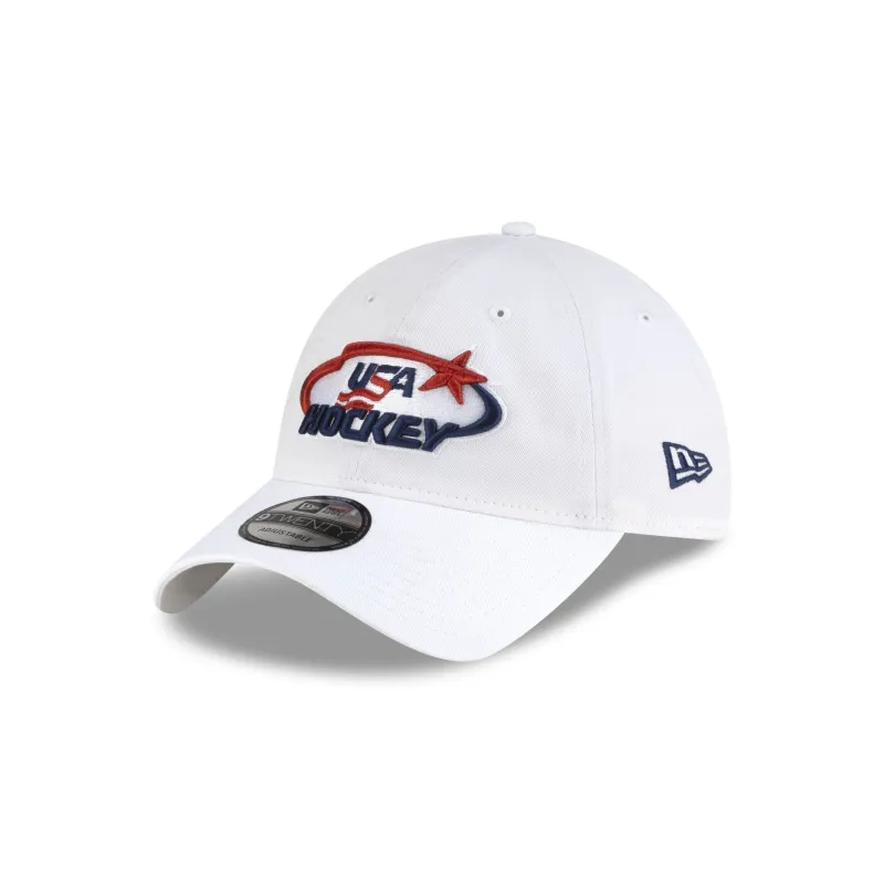 USA Hockey Optic White 9TWENTY Adjustable Hat sold by New Era
