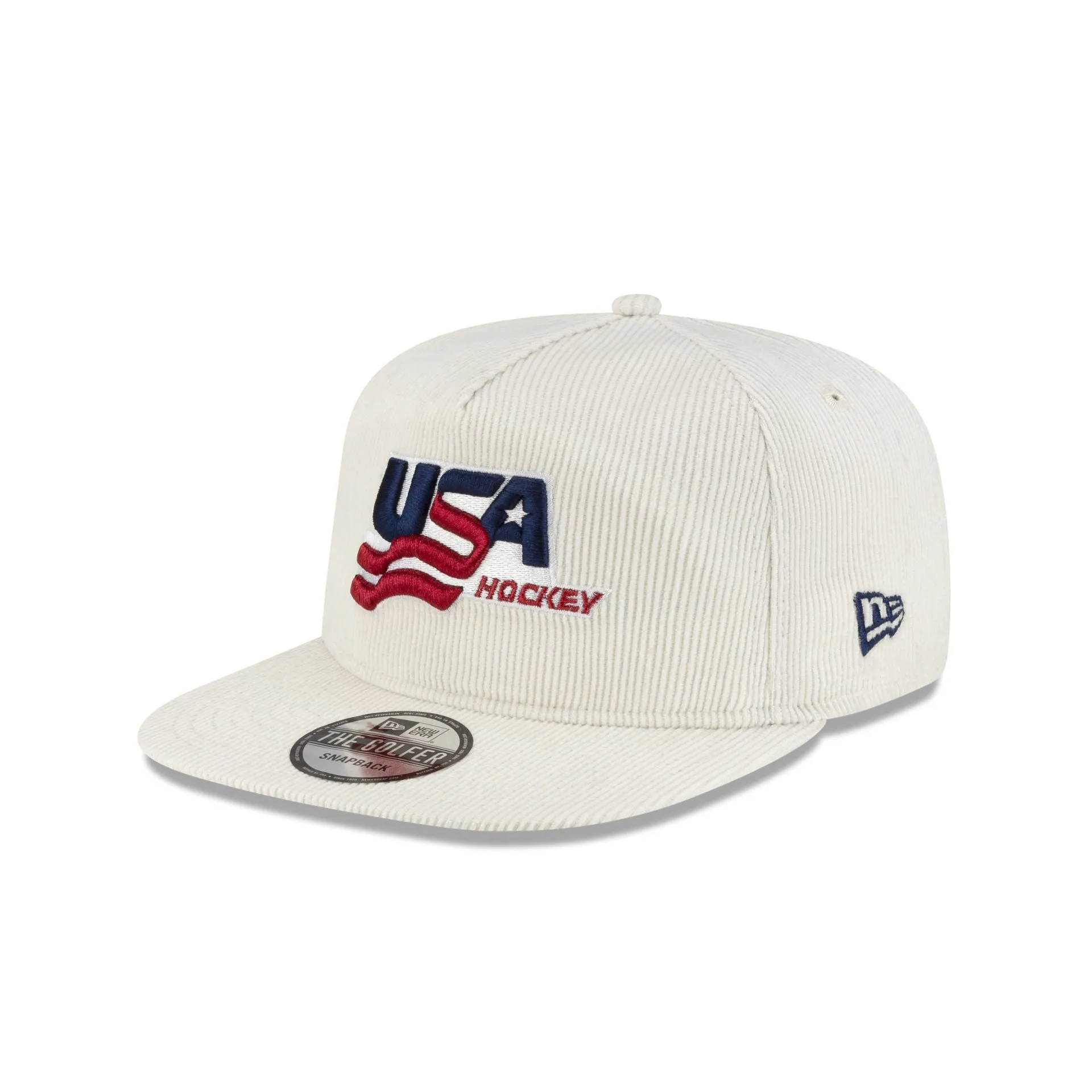 USA Hockey Chrome White Corduroy Golfer Hat sold by New Era