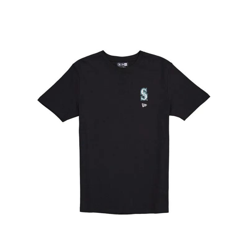 Seattle Mariners Logo Essentials Black T-Shirt sold by New Era