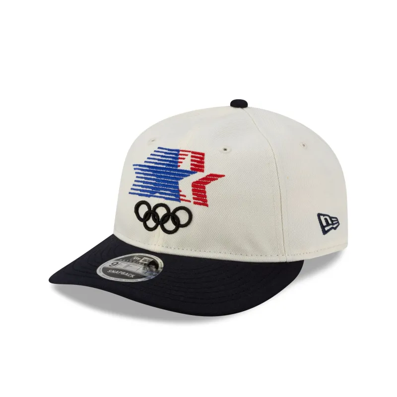 Olympic Heritage Los Angeles 1984 Olympic Games Stars Chrome White Navy Retro Crown 9FIFTY Snapback Hat sold by New Era