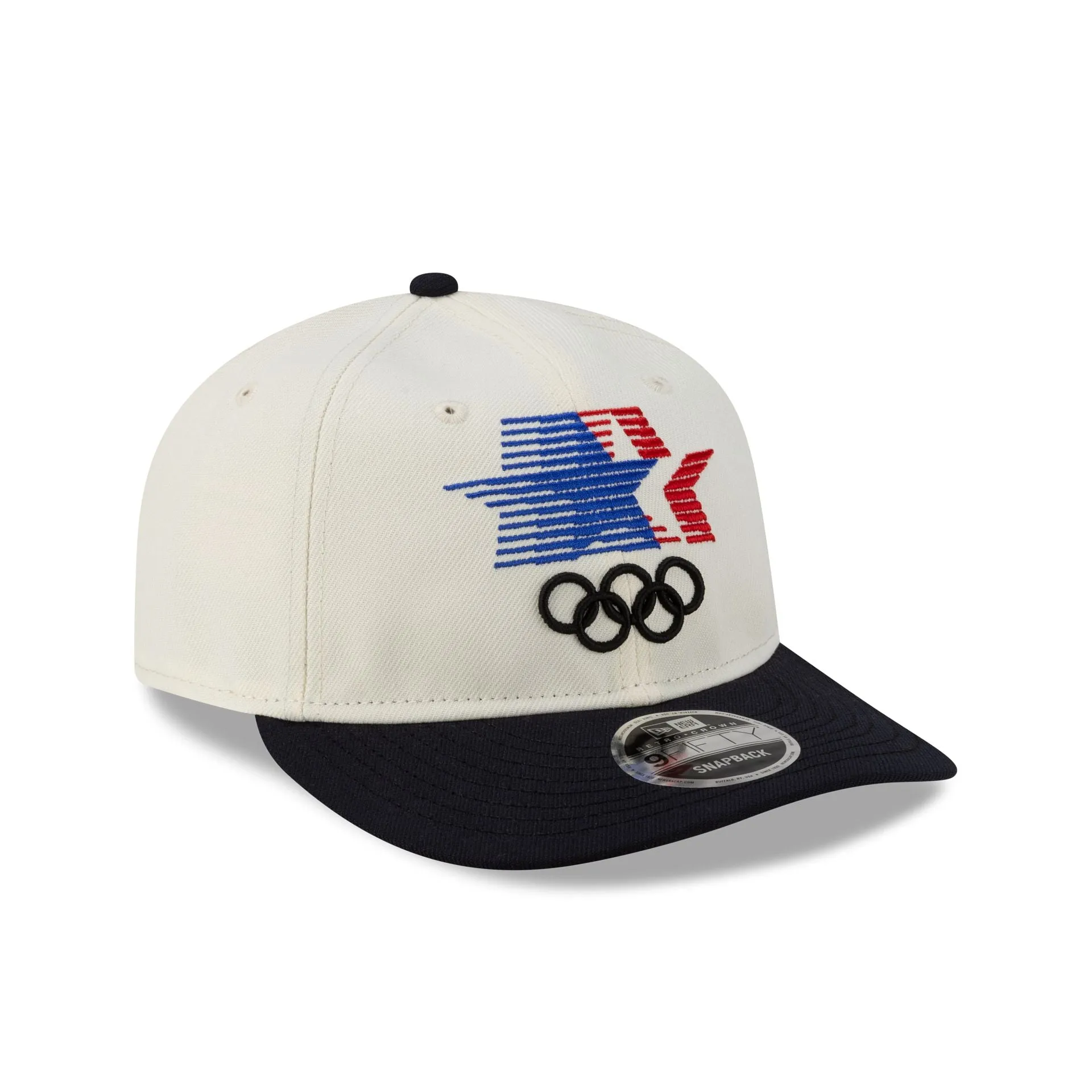 Olympic Heritage Los Angeles 1984 Olympic Games Stars Chrome White Navy Retro Crown 9FIFTY Snapback Hat sold by New Era product image thumbnail 3