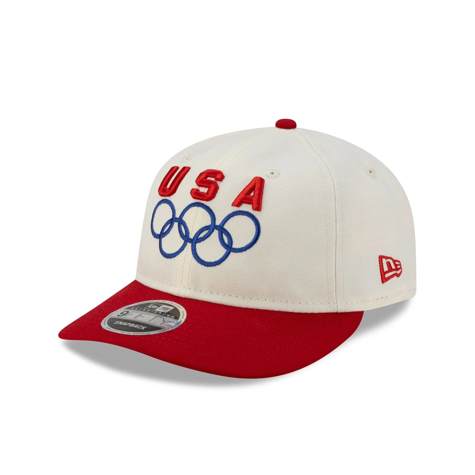 Team USA Chrome White Red Retro Crown 9FIFTY Snapback Hat sold by New Era