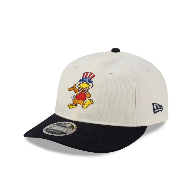 Olympic Heritage Los Angeles 1984 Olympic Games Eagle Chrome White Navy Retro Crown 9FIFTY Snapback Hat sold by New Era