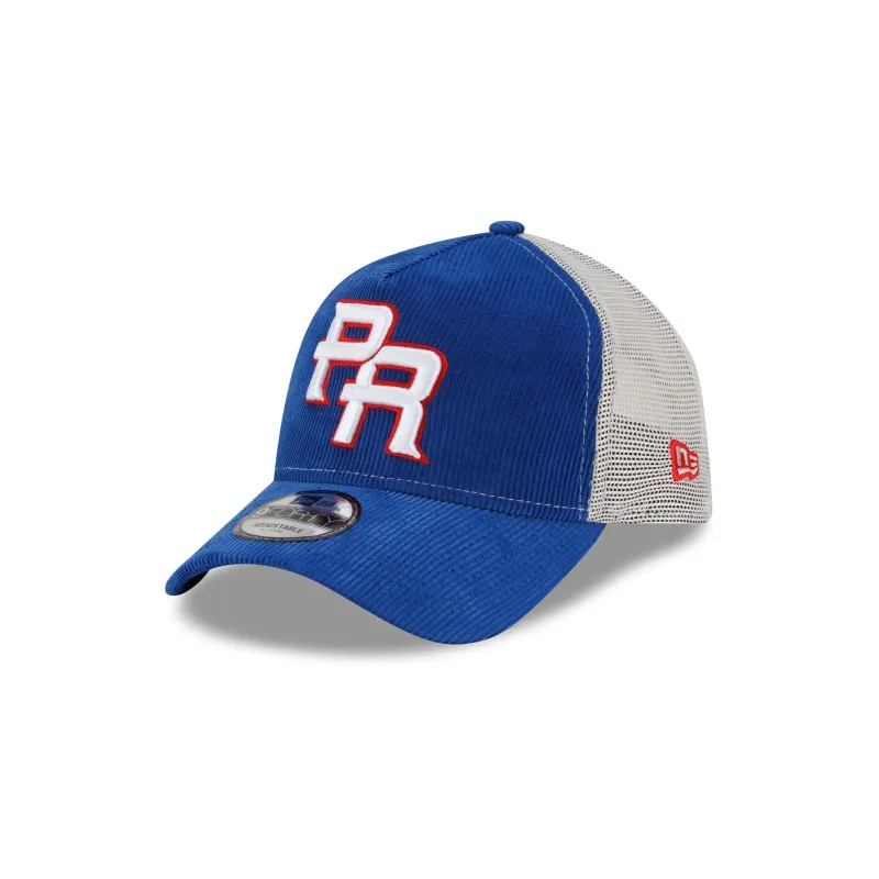 Puerto Rico 2026 World Baseball Classic Corduroy 9FORTY A-Frame Trucker Hat sold by New Era