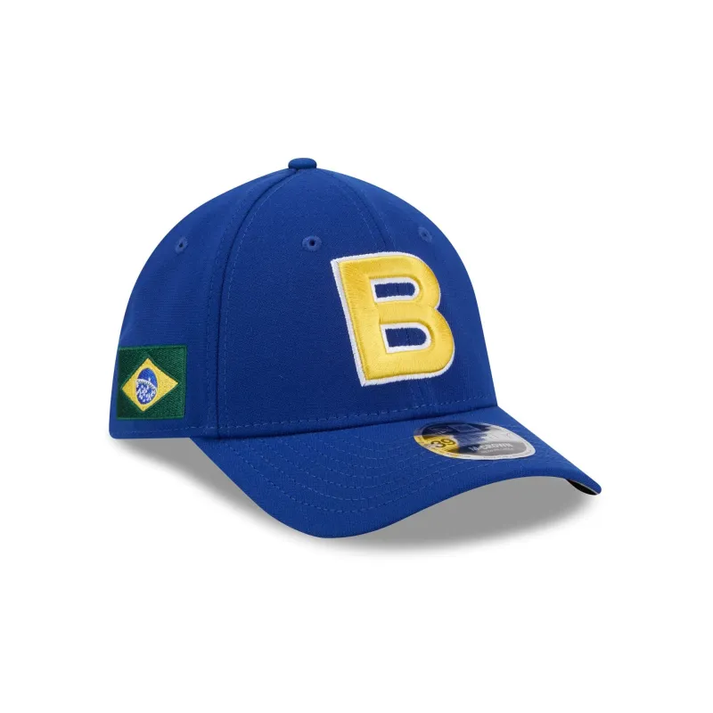 2026 World Baseball Classic Brazil 39THIRTY M-Crown Stretch Fit Hat sold by New Era