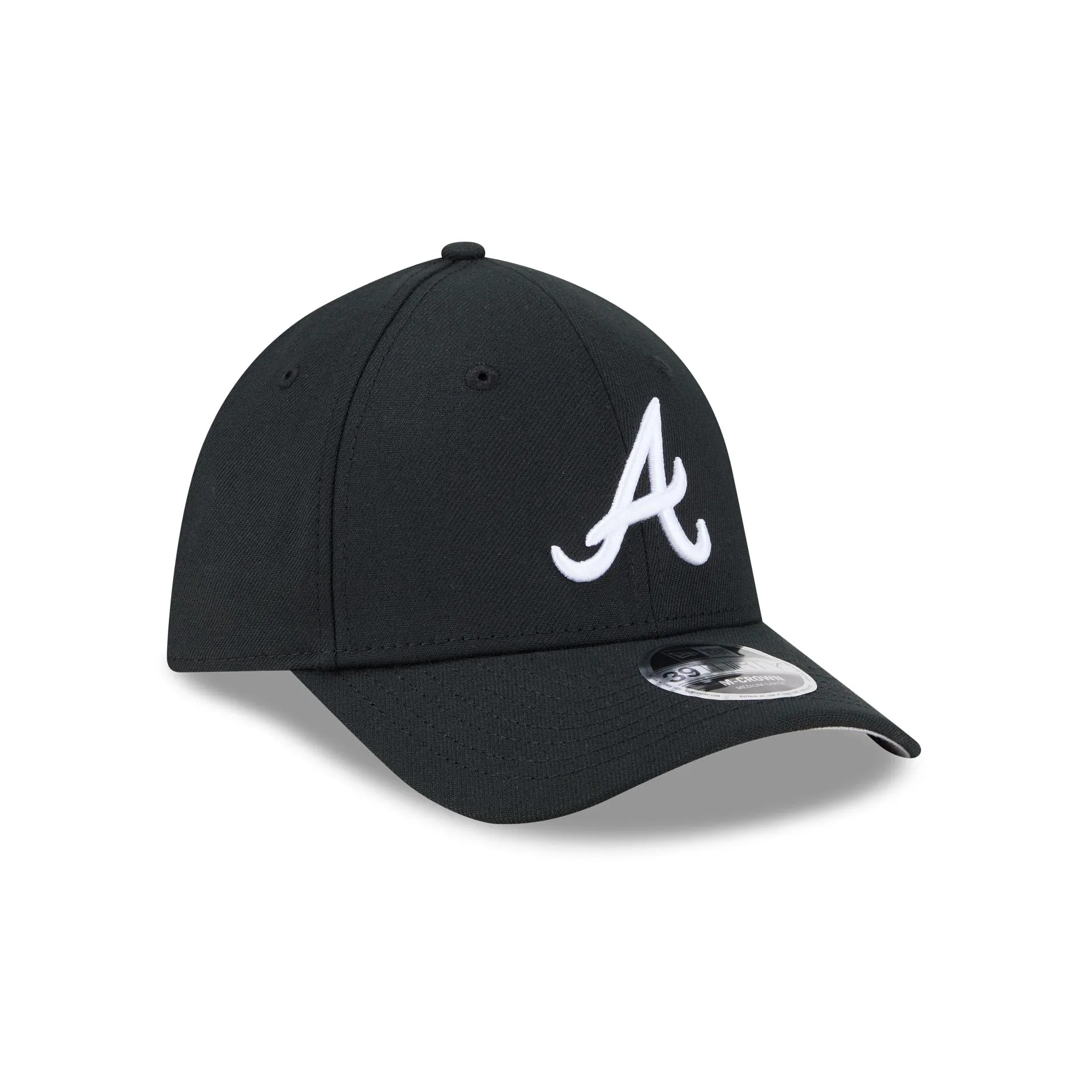 Atlanta Braves Black and White 39THIRTY M-Crown Stretch Fit Hat sold by New Era product image thumbnail 3