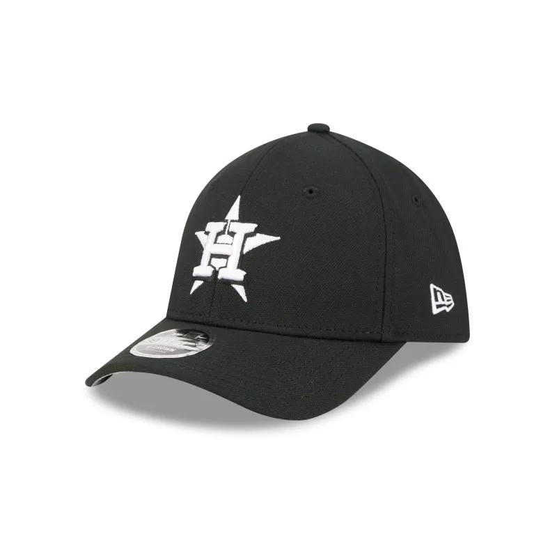 Houston Astros Black and White 39THIRTY M-Crown Stretch Fit Hat sold by New Era