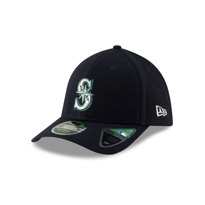 Seattle Mariners Player Replica 39THIRTY M-Crown Stretch Fit Hat made by New Era