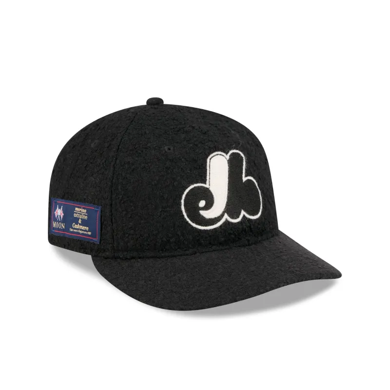 Montreal Expos Navy Merino & Cashmere Moon Retro Crown 9FIFTY Adjustable Hat made by New Era