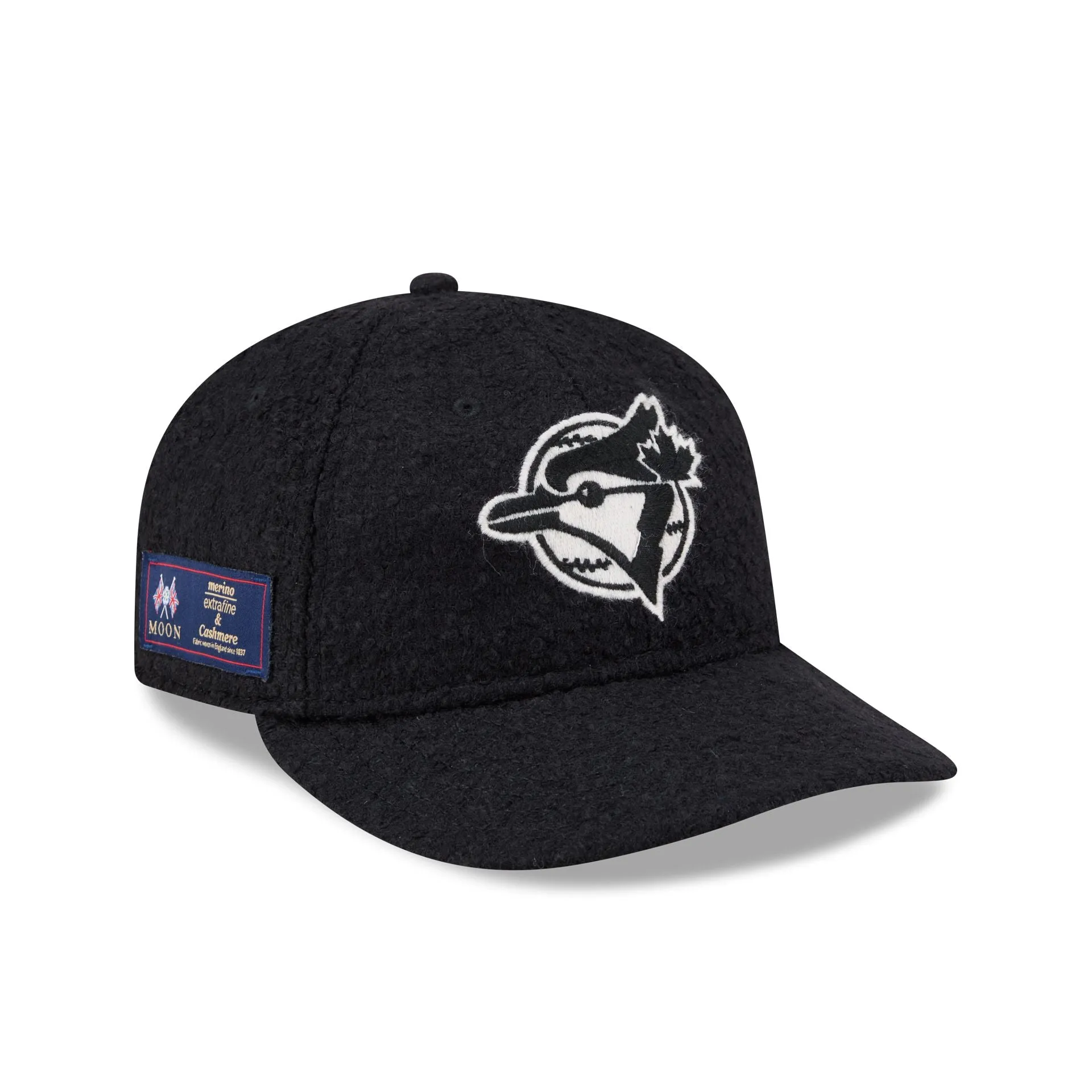 Toronto Blue Jays Navy Merino & Cashmere Moon Retro Crown 9FIFTY Adjustable Hat sold by New Era