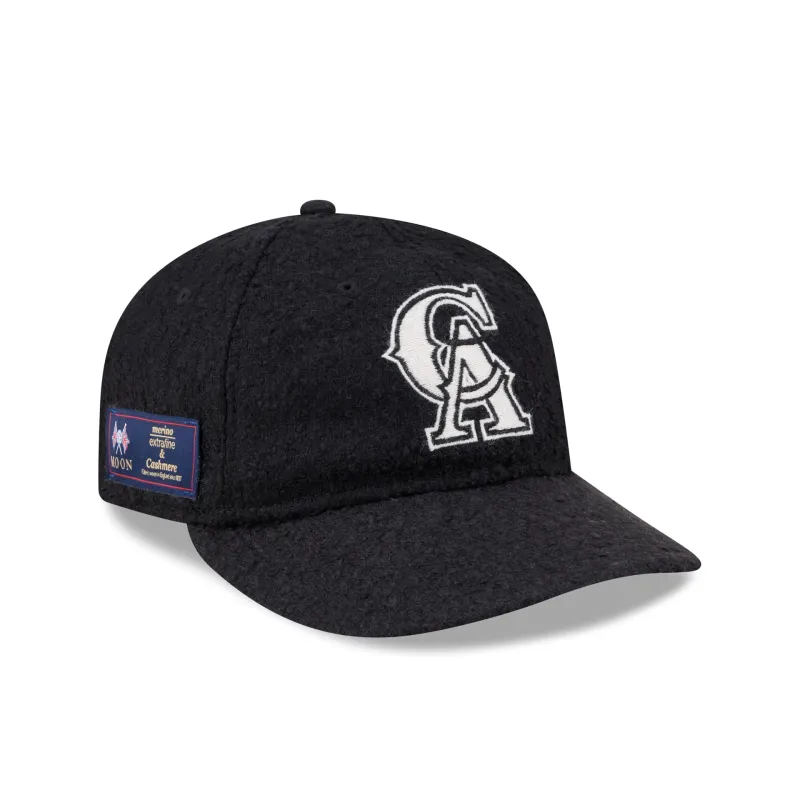 Los Angeles Angels Navy Merino & Cashmere Moon Retro Crown 9FIFTY Adjustable Hat sold by New Era