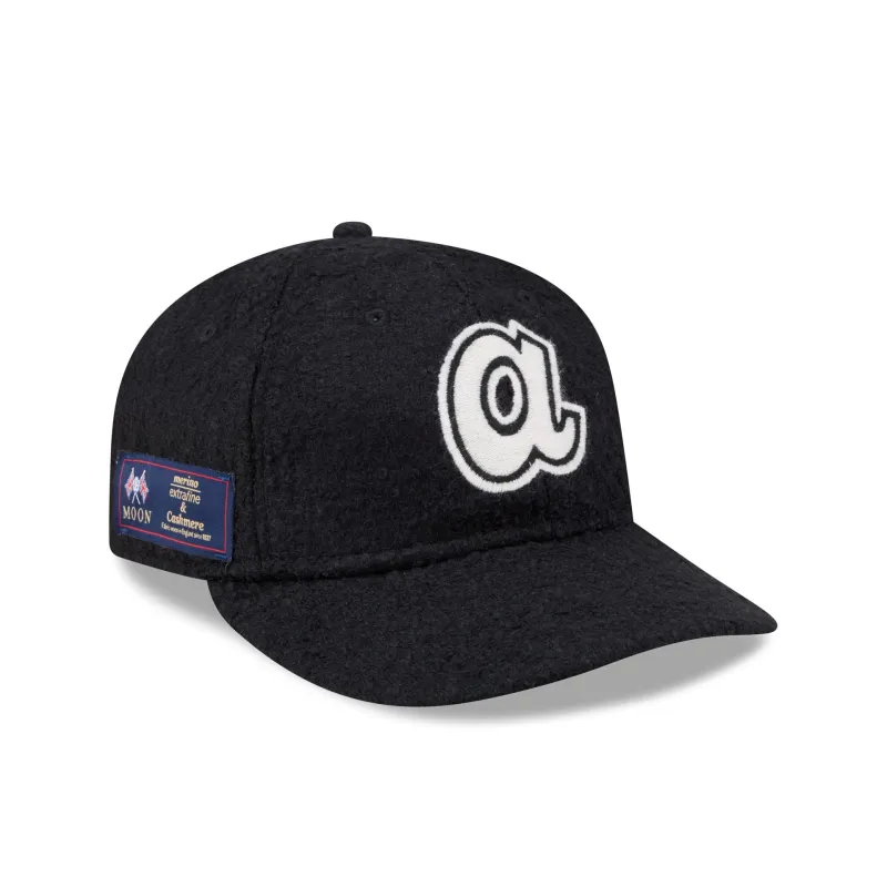 Atlanta Braves Navy Merino & Cashmere Moon Retro Crown 9FIFTY Adjustable Hat sold by New Era