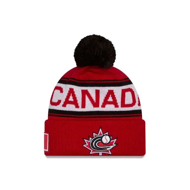 2026 World Baseball Classic Canada Pom Knit Hat made by New Era