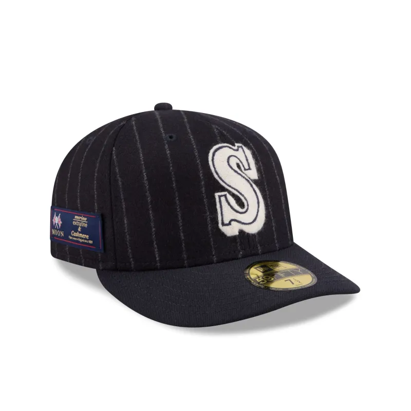 Seattle Mariners Pinstripe Merino & Cashmere Moon 59FIFTY Fitted Hat sold by New Era