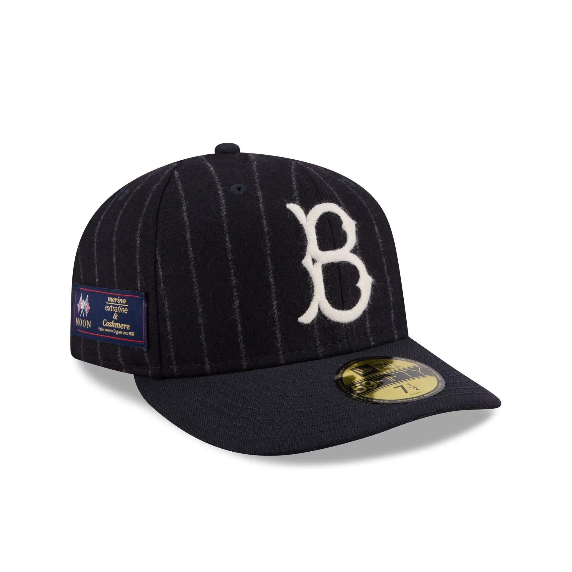 Brooklyn Dodgers Pinstripe Merino & Cashmere Moon 59FIFTY Fitted Hat sold by New Era
