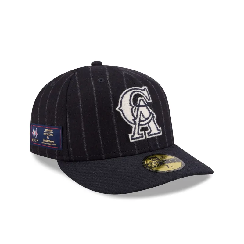 Los Angeles Angels Pinstripe Merino & Cashmere Moon 59FIFTY Fitted Hat made by New Era