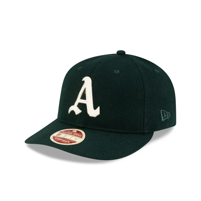 Athletics Melton Wool Heritage Series Retro Crown 9FIFTY Strapback Hat sold by New Era