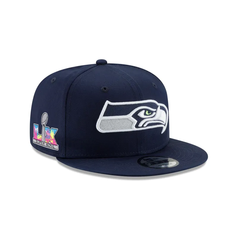Seattle Seahawks Super Bowl LX Participation Sidepatch 9FIFTY Snapback Hat sold by New Era