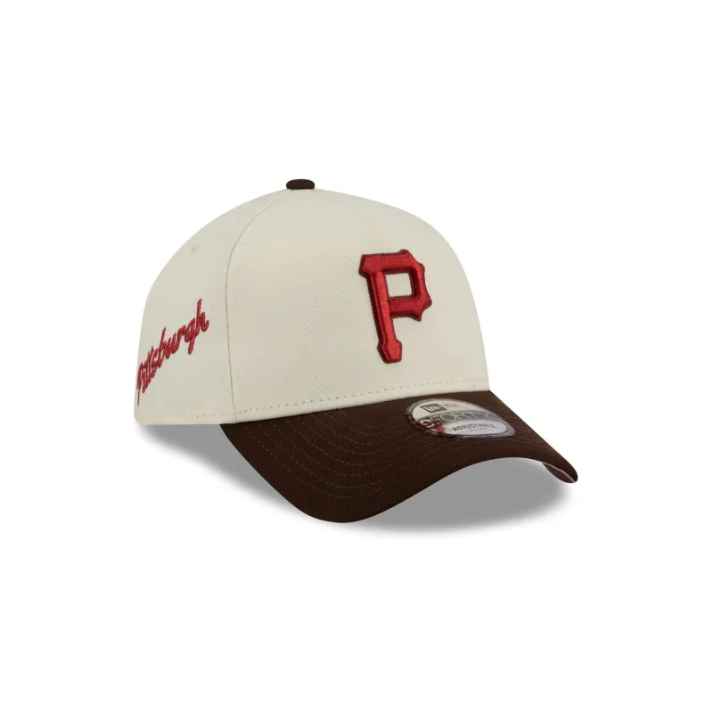 Pittsburgh Pirates City Script 9FORTY A-Frame Snapback Hat made by New Era