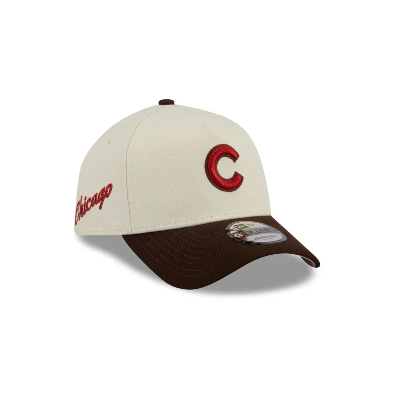 Chicago Cubs City Script 9FORTY A-Frame Snapback Hat made by New Era