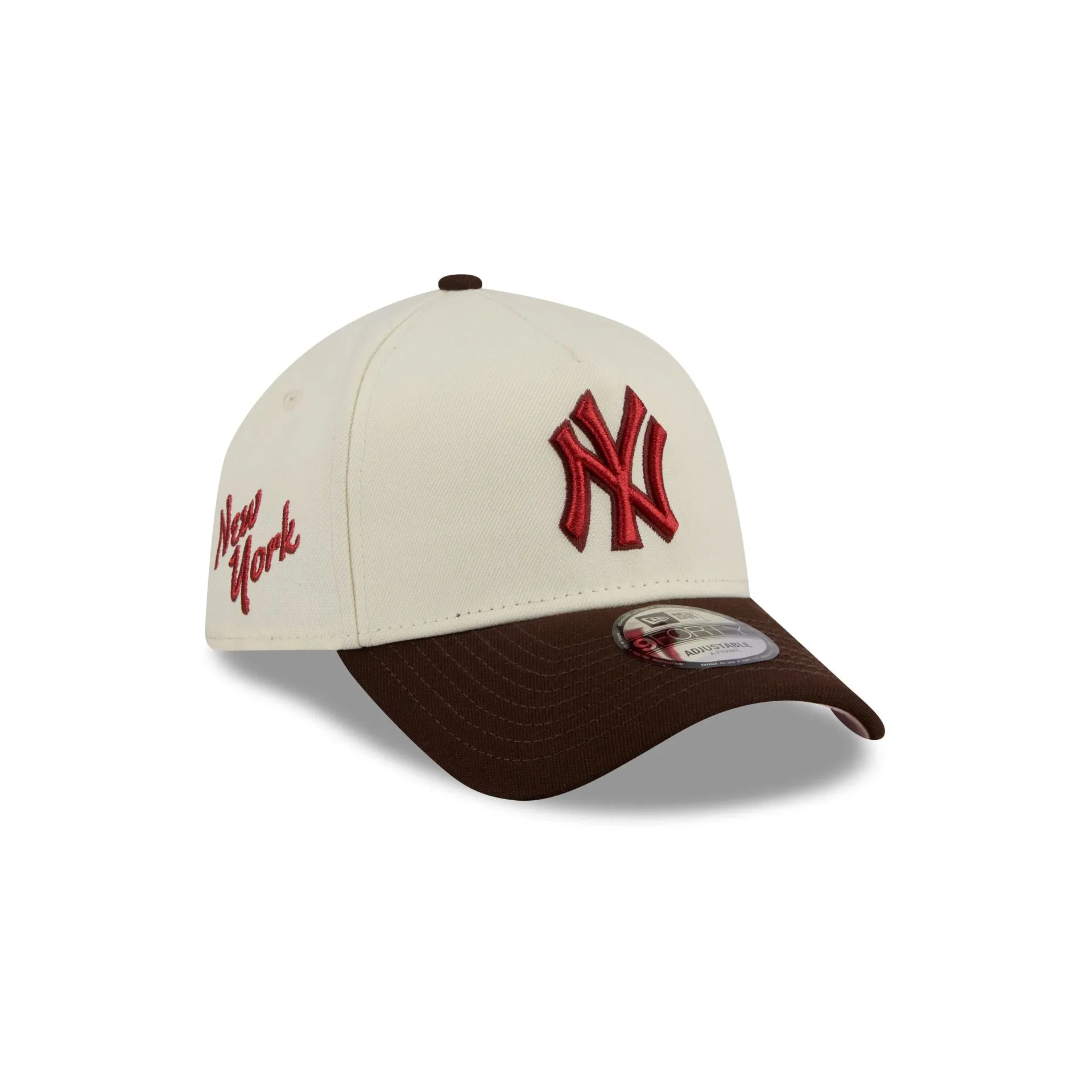 New York Yankees City Script 9FORTY A-Frame Snapback Hat sold by New Era