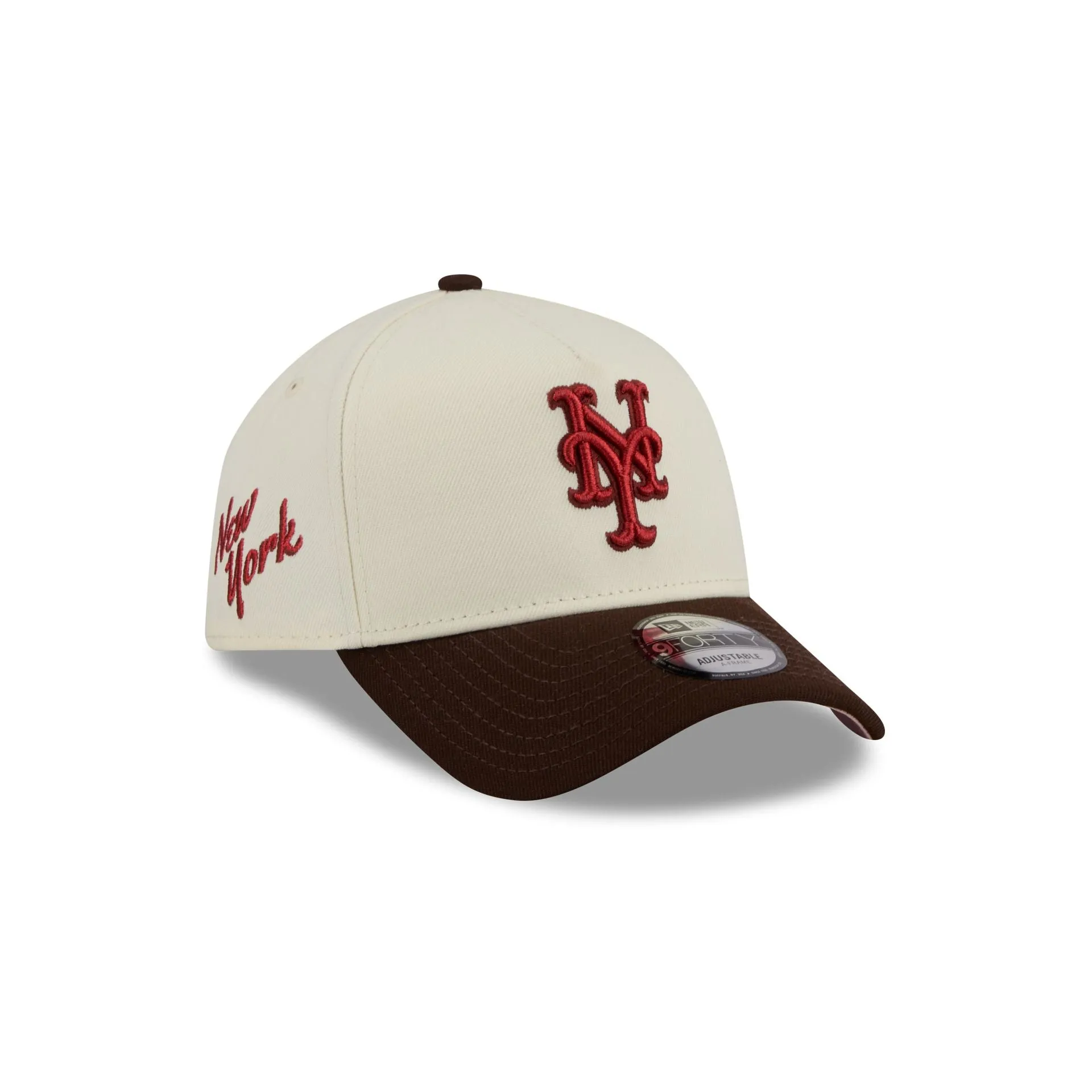 New York Mets City Script 9FORTY A-Frame Snapback Hat sold by New Era