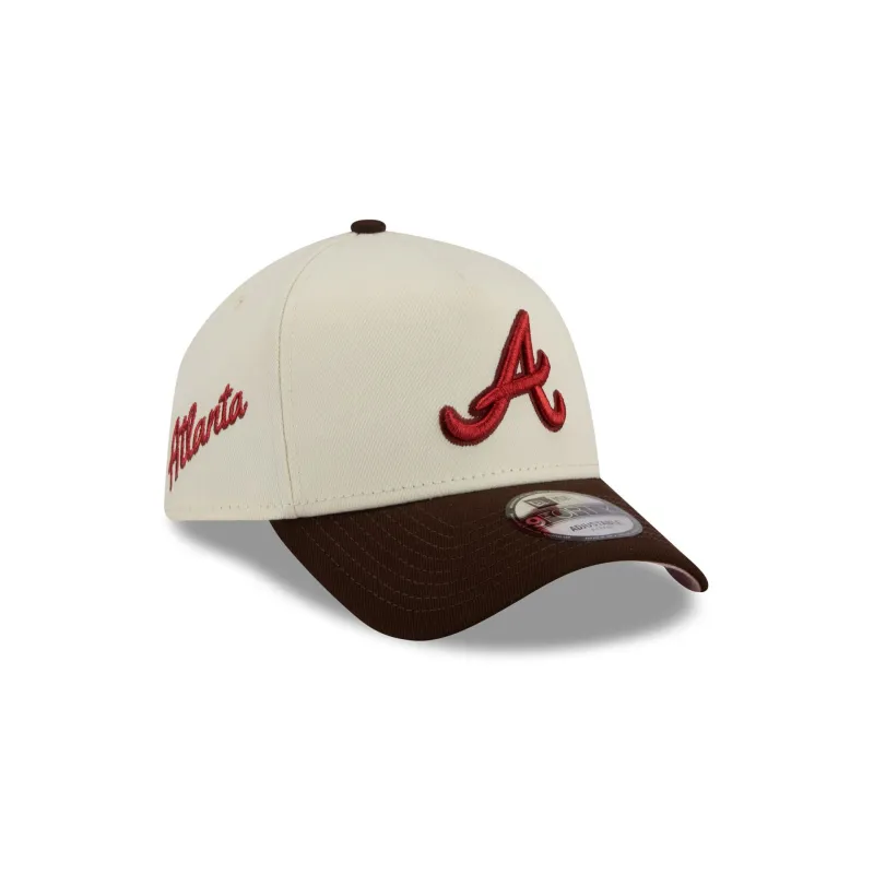 Atlanta Braves City Script 9FORTY A-Frame Snapback Hat sold by New Era