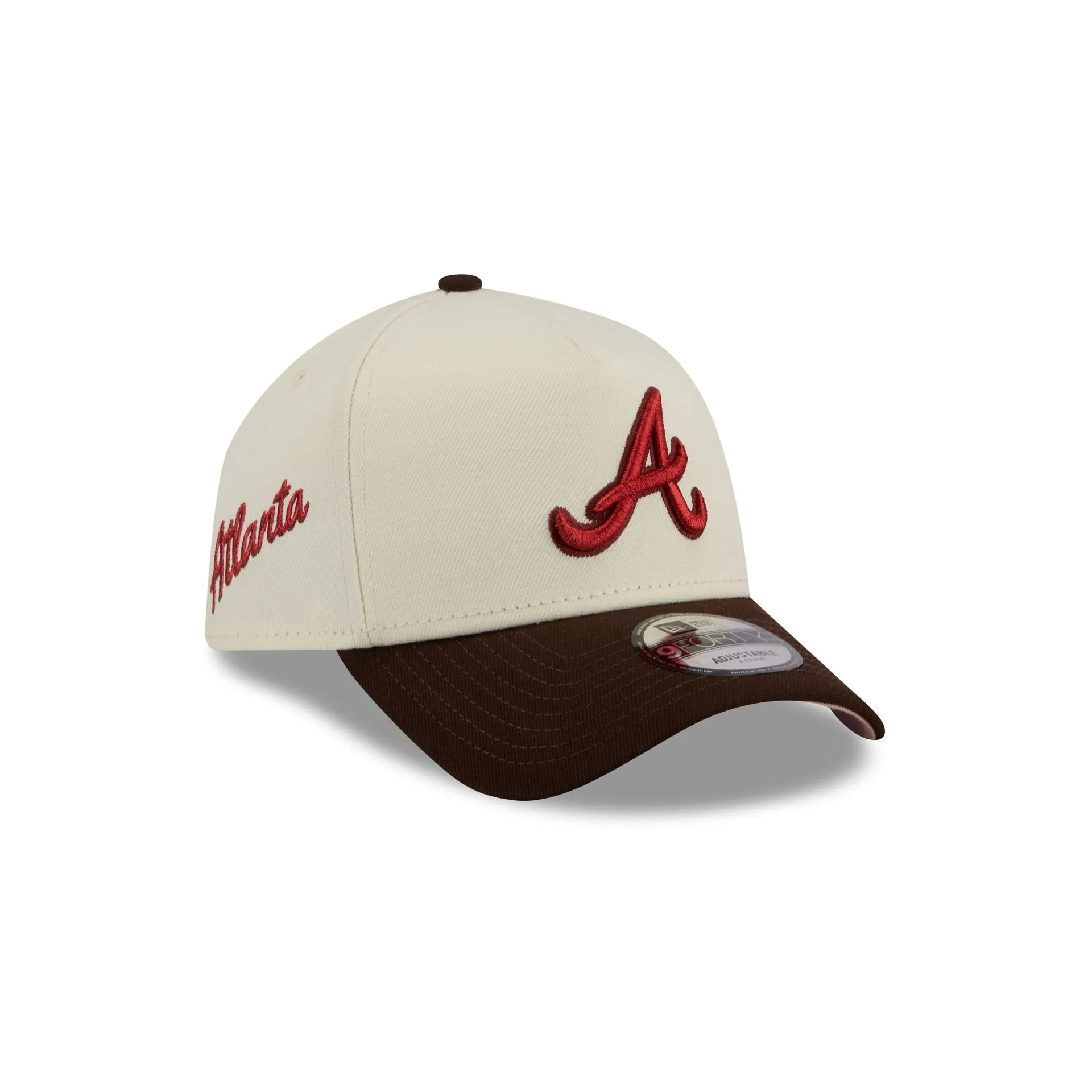 Atlanta Braves City Script 9FORTY A-Frame Snapback Hat sold by New Era