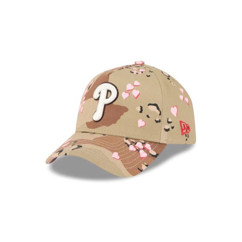 Philadelphia Phillies Camo Hearts 9FORTY A-Frame Snapback Hat sold by New Era