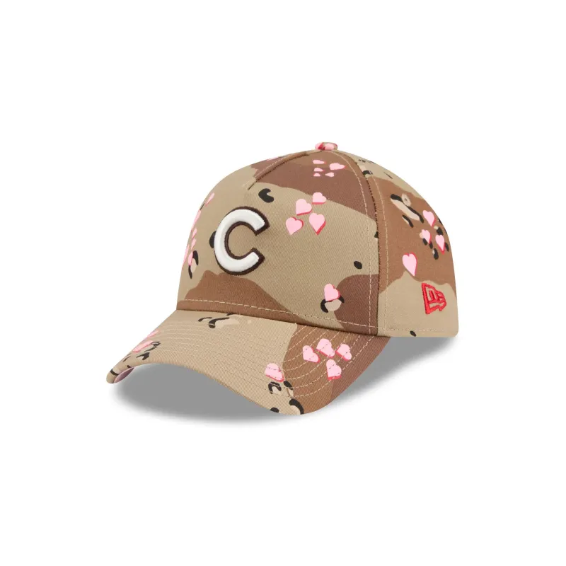 Chicago Cubs Camo Hearts 9FORTY A-Frame Snapback Hat sold by New Era